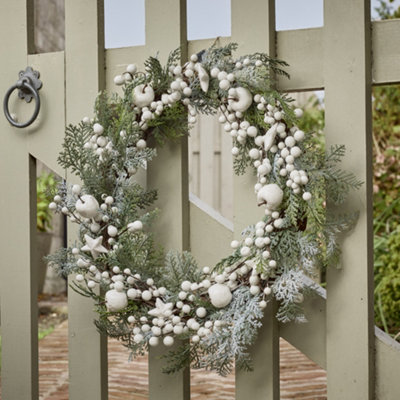Giant Snowy Meadow Spring Summer All Year Front Door Decoration Wreath 50cm (DB83)