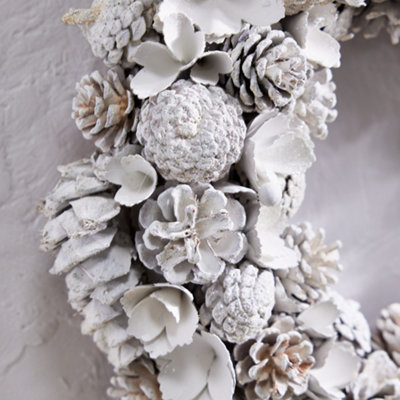 Giant Snowy Meadow Spring Summer  All Year Front Door Decoration Wreath 50cm (DB83) - 3