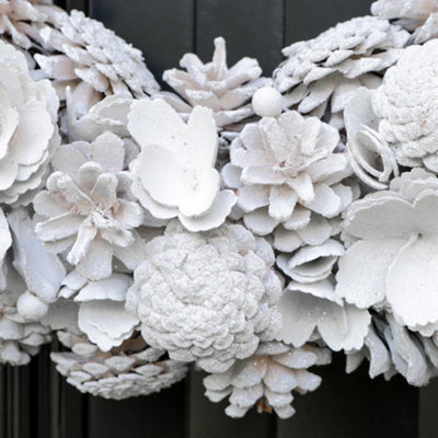 Giant Snowy Meadow Spring Summer  All Year Front Door Decoration Wreath 50cm (DB83) - 4