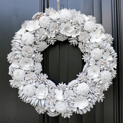 Giant Snowy Meadow Spring Summer  All Year Front Door Decoration Wreath 50cm (DB83) - 5