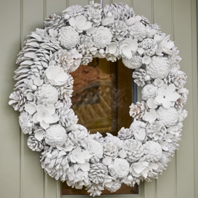 Giant Snowy Meadow Spring Summer All Year Front Door Decoration Wreath 50cm