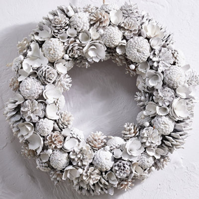 Giant Snowy Meadow Spring Summer All Year Front Door Decoration Wreath 50cm