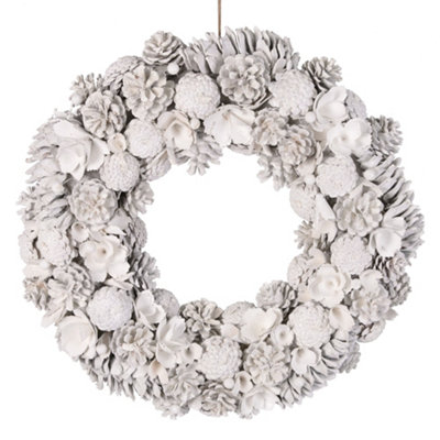 Giant Snowy Meadow Xmas Decoration Christmas Door Wreath 50cm