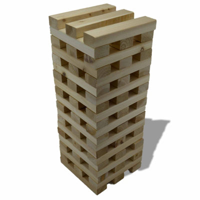 Giant Wooden Jenga Style Tumbling Tower Garden Party Game | DIY at B&Q