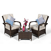 Giardino Arizona 2 Seat Garden Lounge Chair Set - Brown
