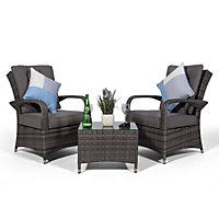 Giardino Arizona 2 Seat Garden Lounge Chair Set - Grey