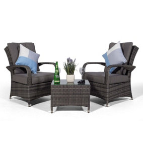 Giardino Arizona 2 Seat Garden Lounge Chair Set - Grey