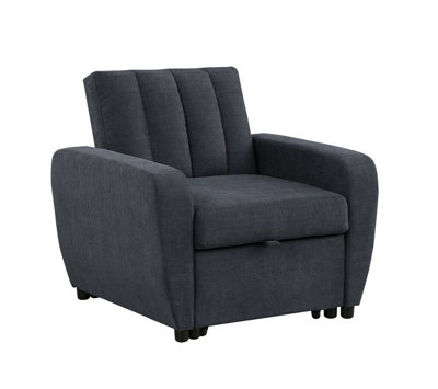 Gibson Modern and Versatile Fabric 1 Seater Chair Bed Living Room Furniture Guest Bed Grey