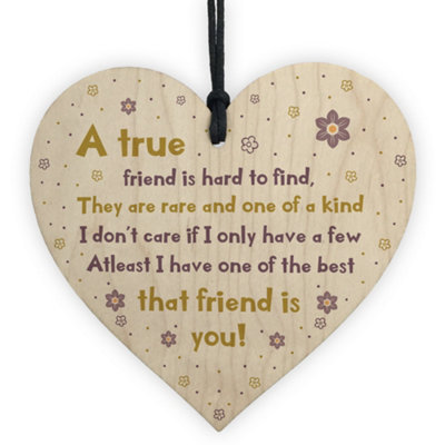 Gift For Best Friend Wooden Heart Friendship Sign Thank You Gift For ...
