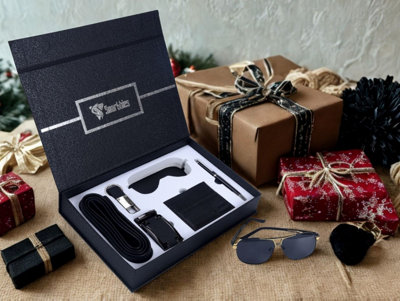 Gift for Men, 5-in-1 Men's Luxury Gift Set For Men Genuine Leather Belt Christmas
