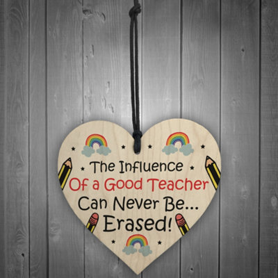Gift For Teacher Leaving School Nursery Gift Wood Heart Thank You From ...