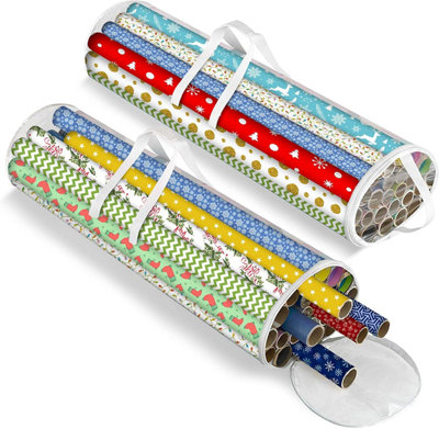 Gift Wrapping Storage Bag 80 x 22 cm, Wrapping Paper Holder for