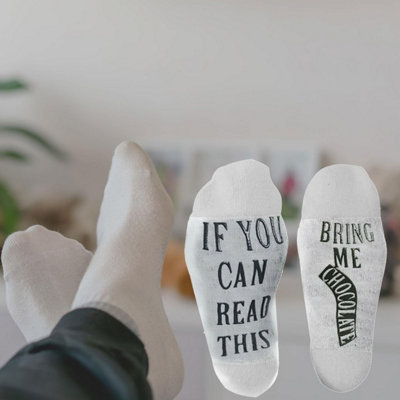 Gifting Slogan Socks If You Can Read This Bring Me