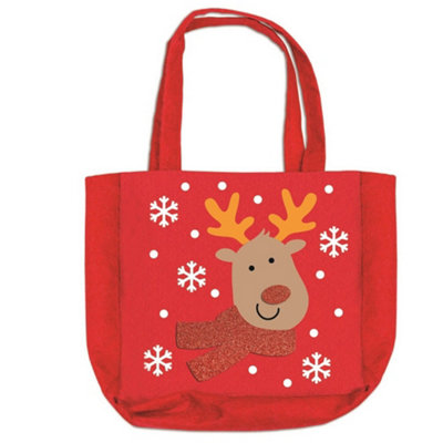 Giftmaker Childrens/Kids Reindeer Christmas Gift Bag Red (One Size)