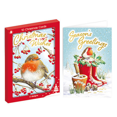 Giftmaker Pack of 10 Portrait Robin Cards