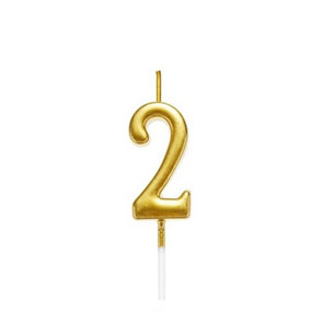Gifts 4 All Occasions Limited Gold 2 Number Candle Birthday Anniversary Party Cake Decorations Topper