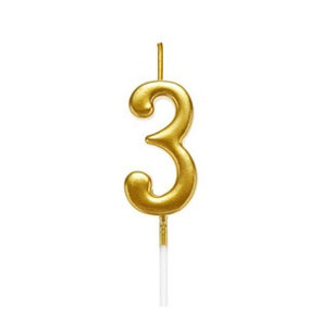 Gifts 4 All Occasions Limited Gold 3 Number Candle Birthday Anniversary Party Cake Decorations Topper