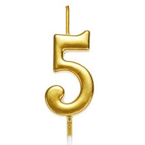 Gifts 4 All Occasions Limited Gold 5 Number Candle Birthday Anniversary Party Cake Decorations Topper