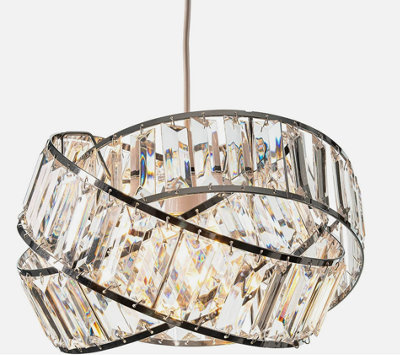 Giggi Chrome Intertwined Ring Ceiling Pendant Acrylic Crystal Modern ...