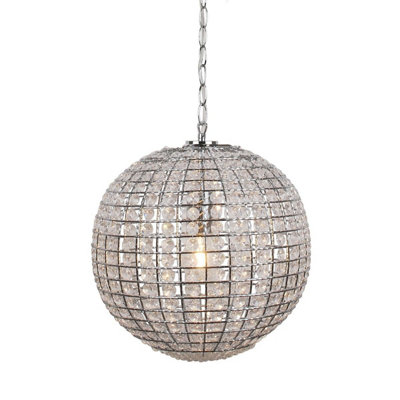 Giliola 1 Light Pendant Chrome and Clear Ceiling Light