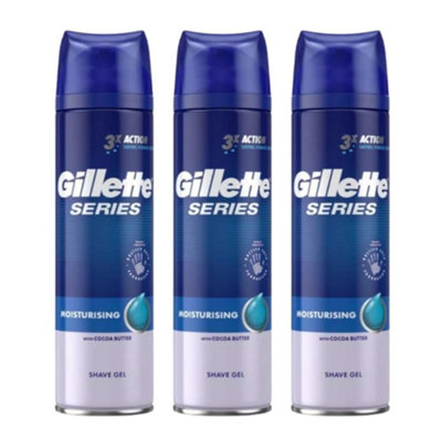 Gillette moisturising shave gel with cocoa butter 200ml x 3