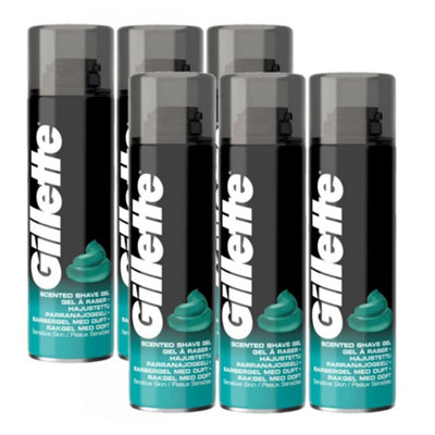 Gillette Shaving Gel Sensitive Skin 200ml x 6
