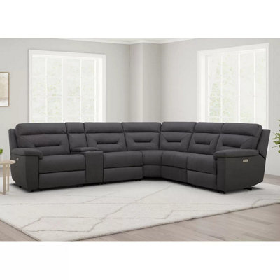 ☆3人がけソファ 幅 約290cm　Gilman Creek Furniture Gilman Creek Justin Grey Fabric Power Reclining Sectional Sofa - 3
