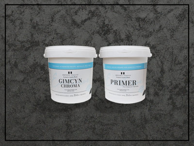 Gimcyn Chroma - Textured, Intense Metallic Wall Paint Bundle. Includes Paint and Primer - Covers 5SQM - In Colour BLACK ONYX