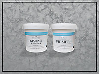 Gimcyn Chroma - Textured, Intense Metallic Wall Paint Bundle. Includes Paint and Primer - Covers 5SQM - In Colour CHROMITE