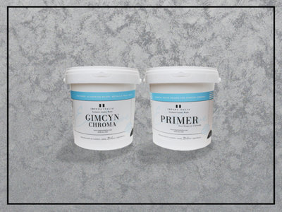 Gimcyn Chroma - Textured, Intense Metallic Wall Paint Bundle. Includes Paint and Primer - Covers 5SQM - In Colour DOLOMITE