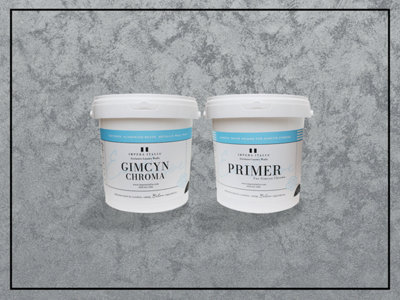 Gimcyn Chroma - Textured, Intense Metallic Wall Paint Bundle. Includes Paint and Primer - Covers 5SQM- In Colour FRESHWATER PEARL