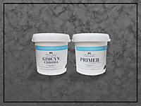 Gimcyn Chroma - Textured, Intense Metallic Wall Paint Bundle. Includes Paint and Primer - Covers 5SQM - In Colour GRAPHITE
