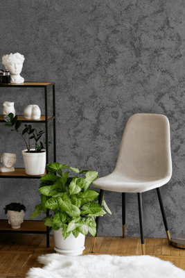 Gimcyn Chroma - Textured, Intense Metallic Wall Paint Bundle. Includes Paint and Primer - Covers 5SQM - In Colour GRAPHITE