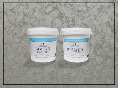 Gimcyn Chroma - Textured, Intense Metallic Wall Paint Bundle. Includes Paint and Primer - Covers 5SQM - In Colour HAWKS EYE