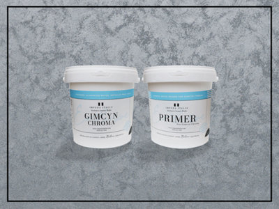 Gimcyn Chroma - Textured, Intense Metallic Wall Paint Bundle. Includes Paint and Primer - Covers 5SQM - In Colour LARIMAR