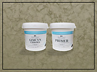 Gimcyn Chroma - Textured, Intense Metallic Wall Paint Bundle. Includes Paint and Primer - Covers 5SQM - In Colour PYRITE