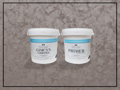 Gimcyn Chroma - Textured, Intense Metallic Wall Paint Bundle. Includes Paint and Primer - Covers 5SQM - In Colour RUBY