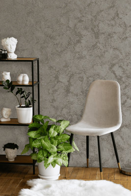 Gimcyn Chroma - Textured, Intense Metallic Wall Paint Bundle. Includes Paint and Primer - Covers 5SQM - In Colour SMOKY QUARTZ