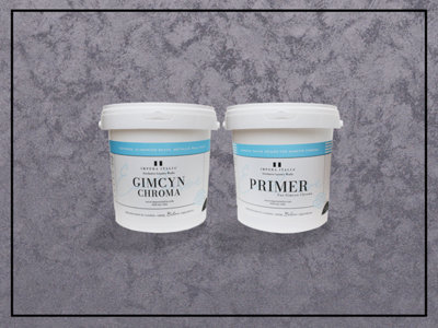 Gimcyn Chroma - Textured, Intense Metallic Wall Paint Bundle. Includes Paint and Primer - Covers 5SQM - In Colour TOPAZ