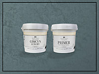 Gimcyn Luxury- Textured, Metallic, Iridescent Wall Paint Bundle. Includes Paint and Primer - Covers 5SQM - In Colour AQUAMARINE