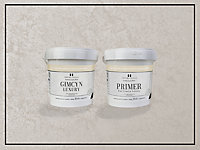 Gimcyn Luxury- Textured, Metallic, Iridescent Wall Paint Bundle. Includes Paint and Primer - Covers 5SQM - In Colour DIAMOND
