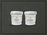 Gimcyn Luxury- Textured, Metallic, Iridescent Wall Paint Bundle. Includes Paint and Primer- Covers 5SQM- In Colour GREEN AMETHYST