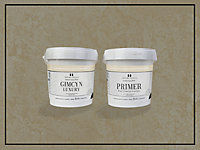 Gimcyn Luxury- Textured, Metallic, Iridescent Wall Paint Bundle. Includes Paint and Primer - Covers 5SQM - In Colour LEMON QUARTZ