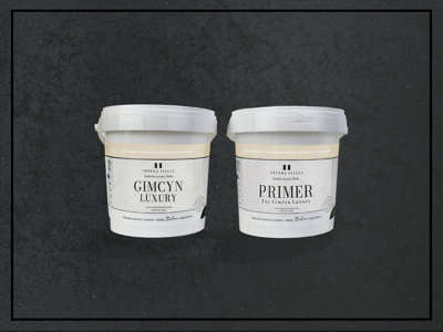 Gimcyn Luxury- Textured, Metallic, Iridescent Wall Paint Bundle. Includes Paint and Primer - Covers 5SQM - In Colour OBSIDIAN