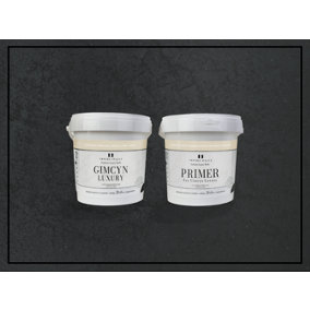 Gimcyn Luxury- Textured, Metallic, Iridescent Wall Paint Bundle. Includes Paint and Primer - Covers 5SQM - In Colour OBSIDIAN