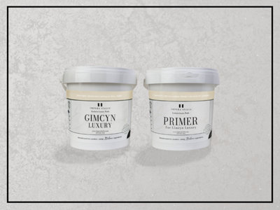 Gimcyn Luxury- Textured, Metallic, Iridescent Wall Paint Bundle. Includes Paint and Primer - Covers 5SQM - In Colour PEARL WHITE