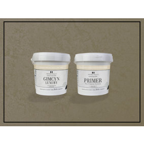Gimcyn Luxury- Textured, Metallic, Iridescent Wall Paint Bundle. Includes Paint and Primer - Covers 5SQM - In Colour SERPENTINE