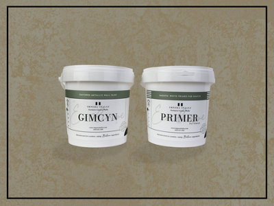 Gimcyn - Textured, Metallic Wall Paint Bundle. Includes Paint and Primer - Covers 5SQM - In Colour AGATE.