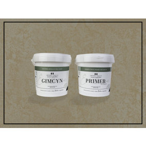 Gimcyn - Textured, Metallic Wall Paint Bundle. Includes Paint and Primer - Covers 5SQM - In Colour AGATE.
