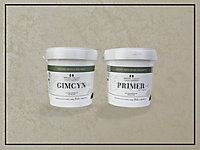 Gimcyn - Textured, Metallic Wall Paint Bundle. Includes Paint and Primer - Covers 5SQM - In Colour CLOUDY QUARTZ.